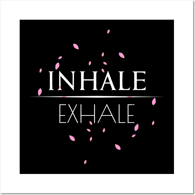 Inhale Exhale breathing Yoga Design Wall Art by FOGSJ